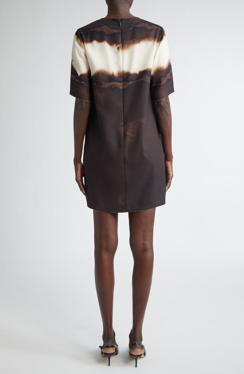 Jason Wu Collection Burned Stripe Short Sleeve T-Shirt Dress, Alternate, color, Calico / Brown Burnt Stripe