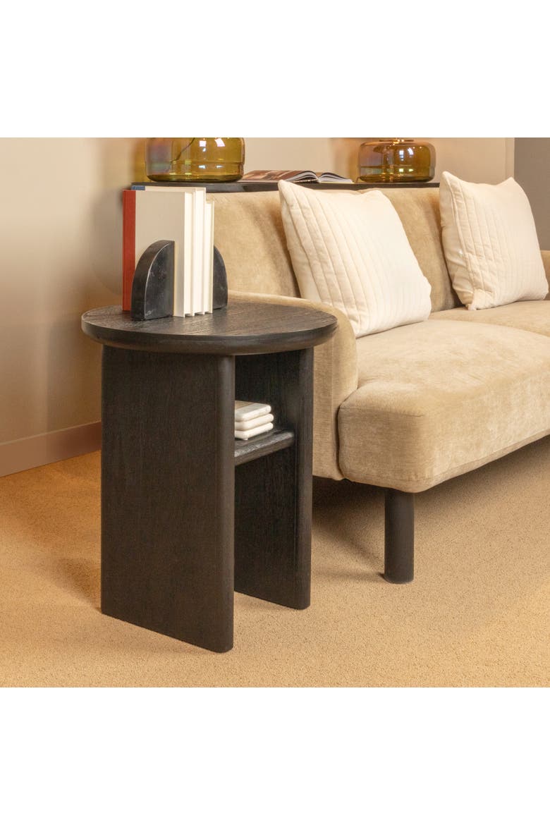 Sturdy Firwood Side Table, Black, Alternate, color, Black