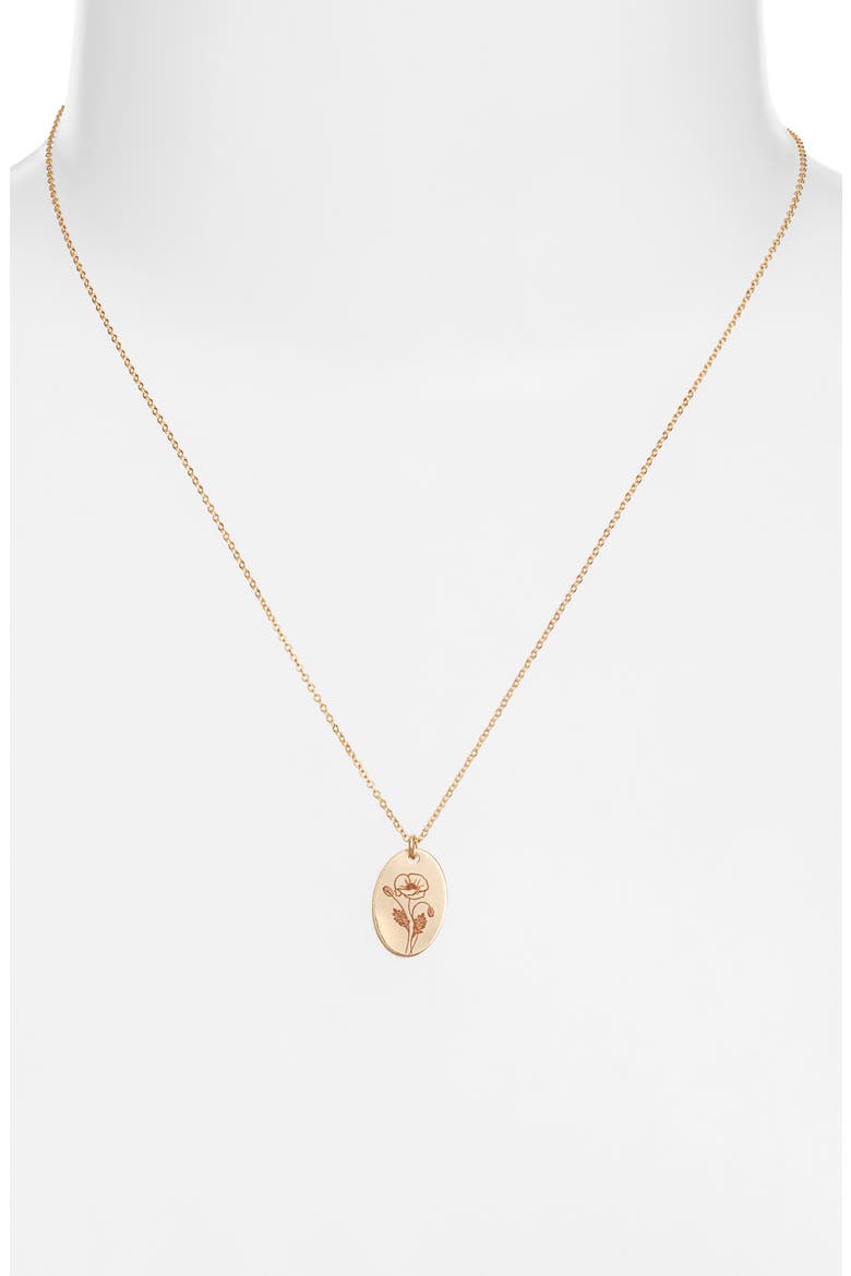 Louise Birth Flower Necklace, Alternate, color, GOLD / AUGUST