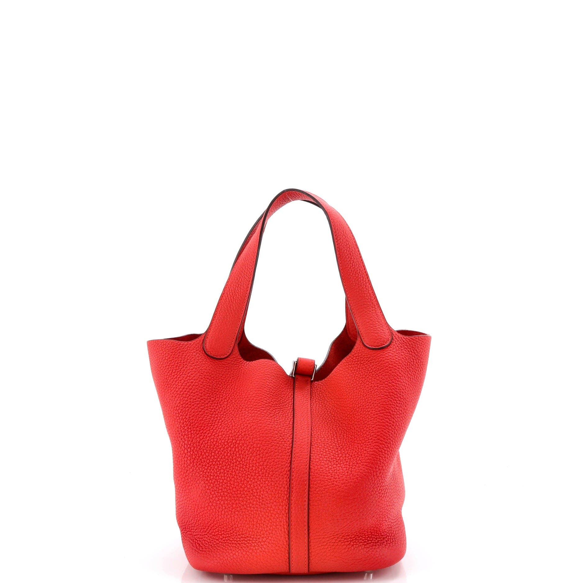 Pre-Owned Hermes Picotin Lock Bag Clemence MM, Alternate, color, Rouge Tomate