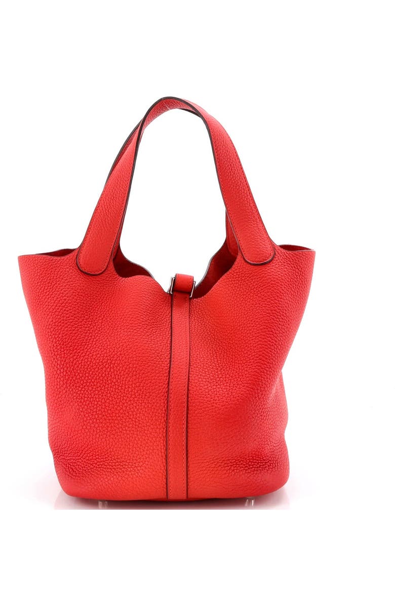 Pre-Owned Hermes Picotin Lock Bag Clemence MM, Alternate, color, Rouge Tomate