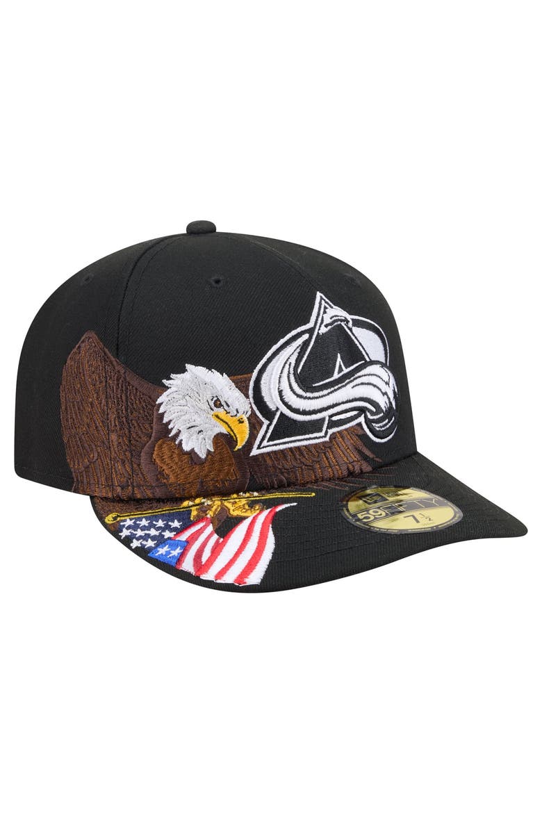 Men's New Era  Black Colorado Avalanche Freedom Pre-Curved 59FIFTY Fitted Hat, Main, color, Black