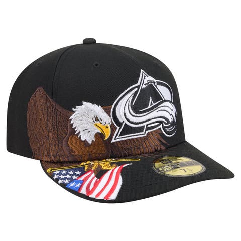 Men's New Era  Black Colorado Avalanche Freedom Pre-Curved 59FIFTY Fitted Hat