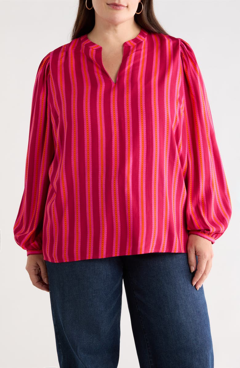 SUGARLIPS Clarisa Stripe Top, Main, color, Fuchsia-Orange