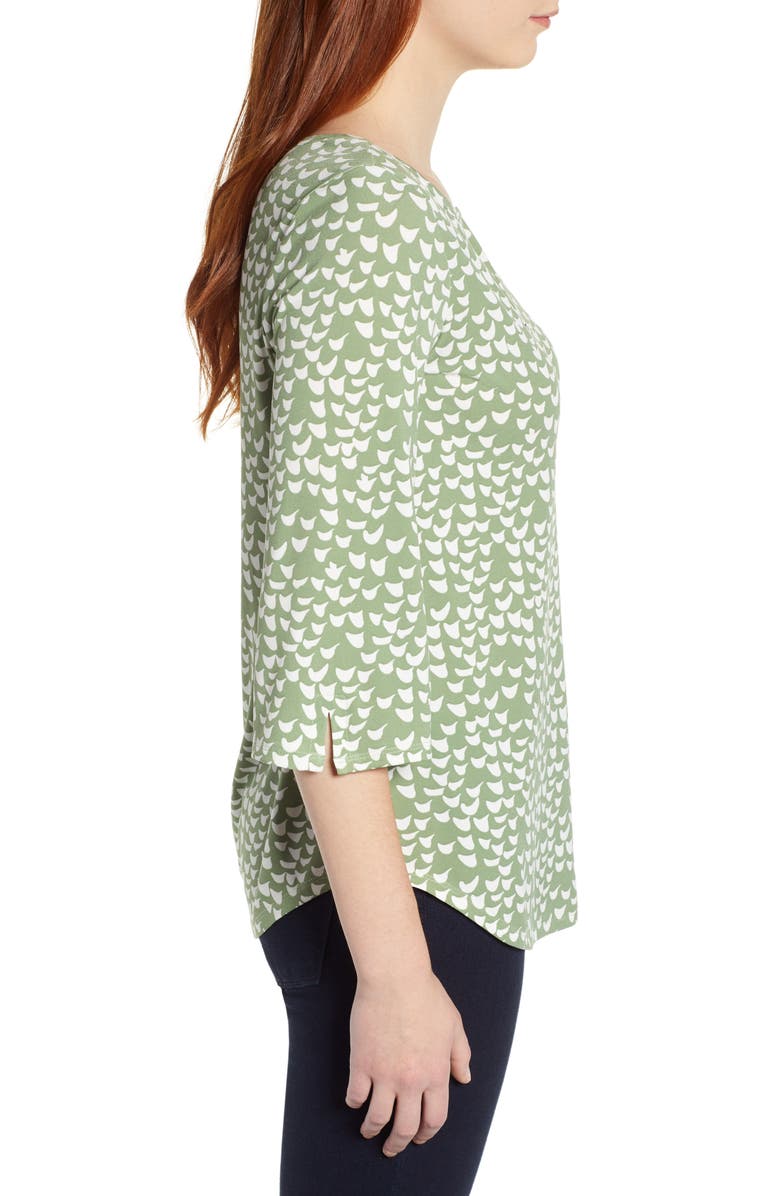 Chaus Palm Groves Split Neck Blouse, Alternate, color, 