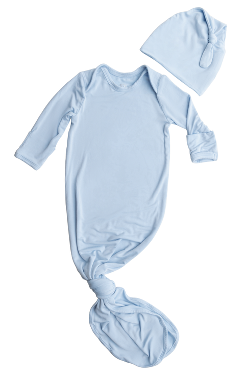 Knotted Baby Gown and Hat