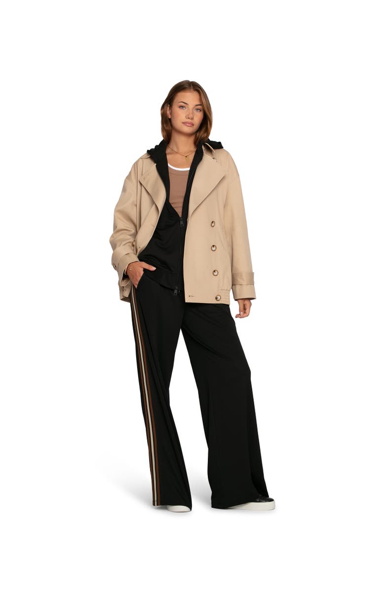 Belle & Bloom Beach Front Striped Wide Leg Pants, Alternate, color, Black