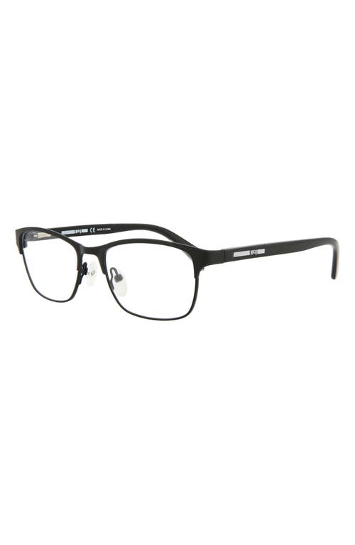 Alexander Mcqueen Mcqueen 49mm Core Rectangle Optical Glasses In Black Black Transparent