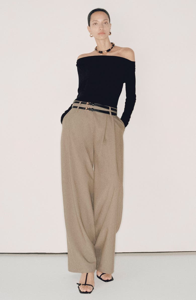 MANGO Wallis Mixed Media Belted Jumpsuit, Alternate, color,