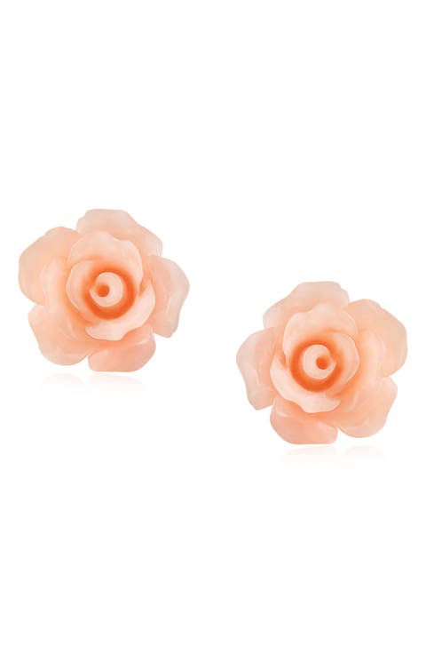 3D Rose Stud Earrings