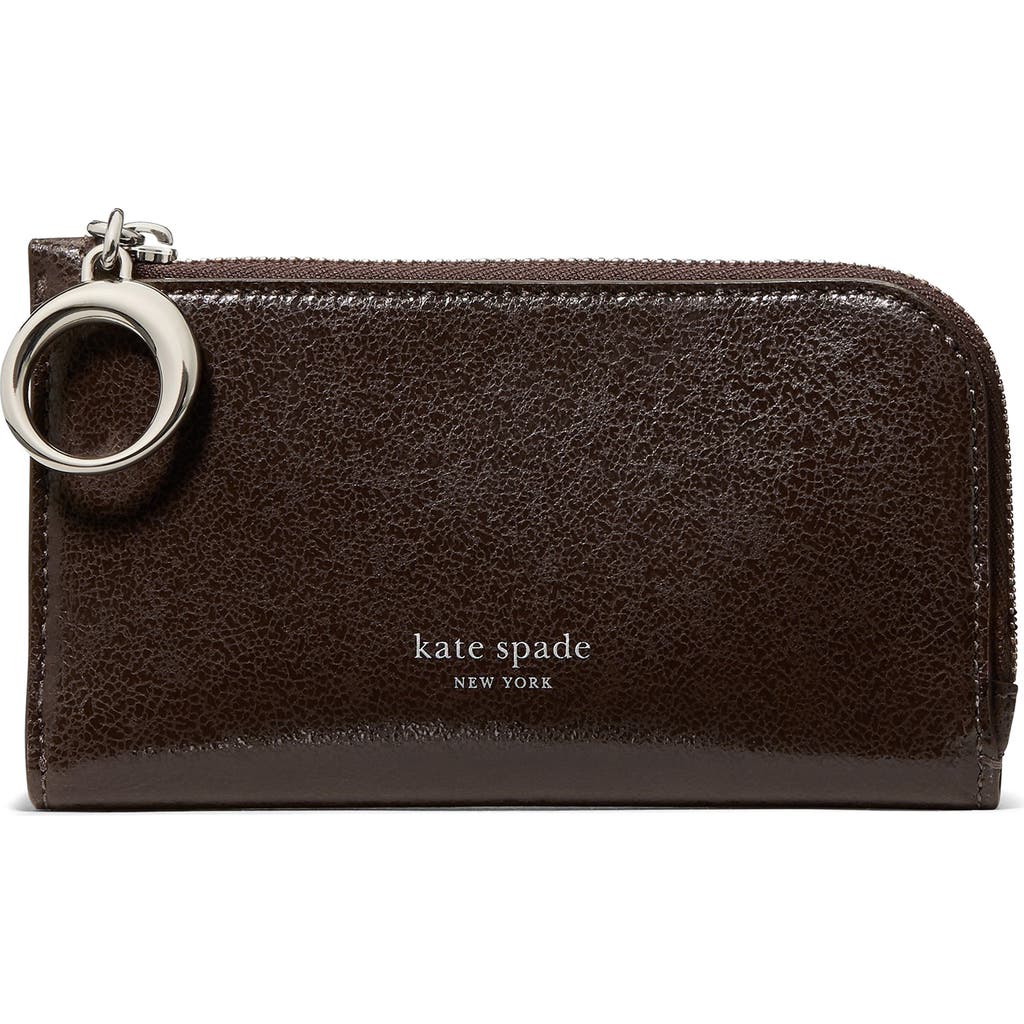 Kate Spade New York Halo Glazed Leather Small Wallet In Black