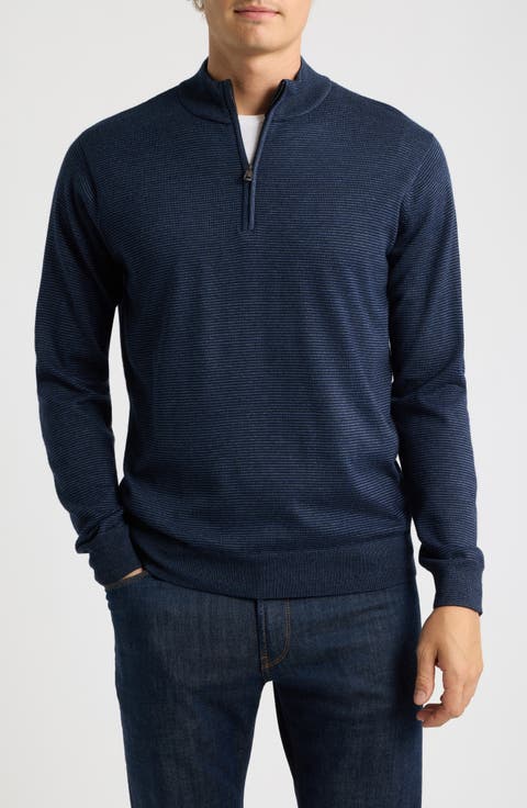 Canton Stripe Quarter Zip Sweater