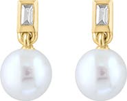 EFFY Diamond & Freshwater Pearl Drop Earrings