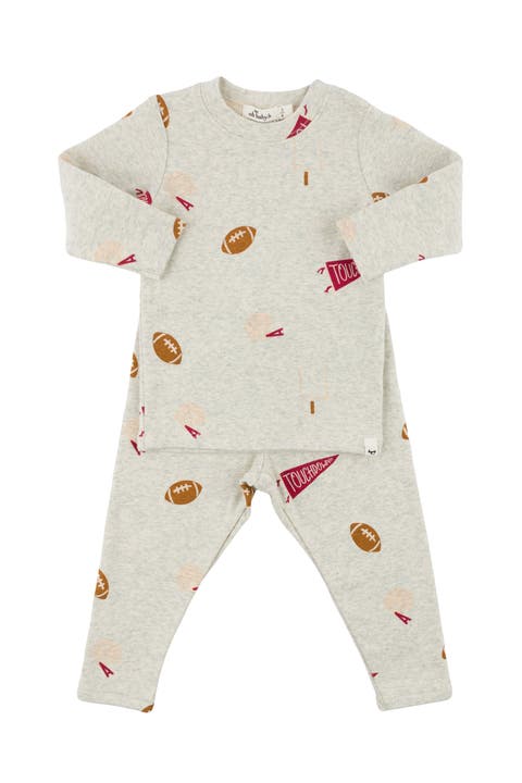 Football Print Long Sleeve Two Piece Set