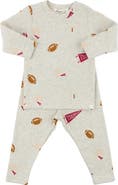 oh baby! Football Print Long Sleeve Two Piece Set