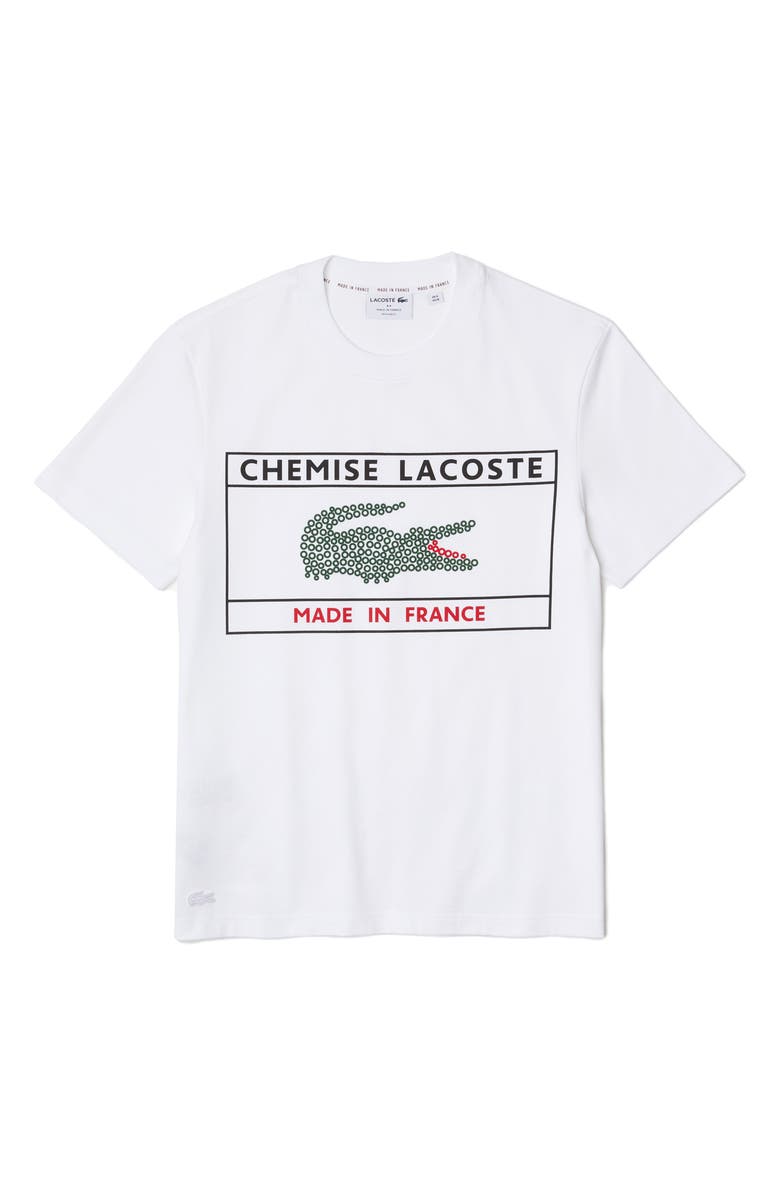 Lacoste Stamp Organic Cotton Graphic Tee, Alternate, color,
