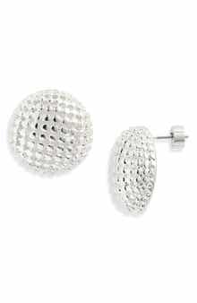 Mesh Button Stud Earrings