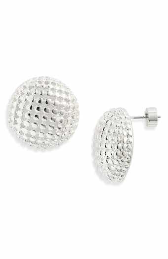 Mesh Button Stud Earrings