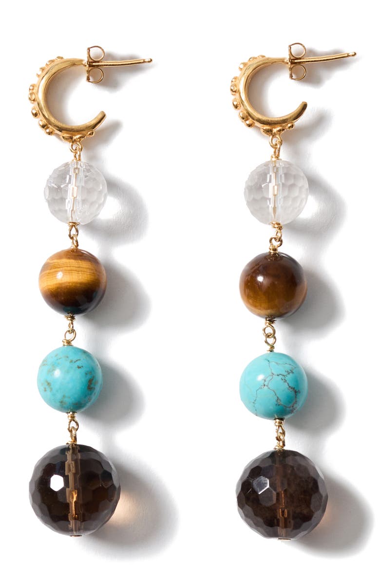 Chan Luu Alto Semiprecious Stone Linear Drop Earrings, Main, color, Gold Multi