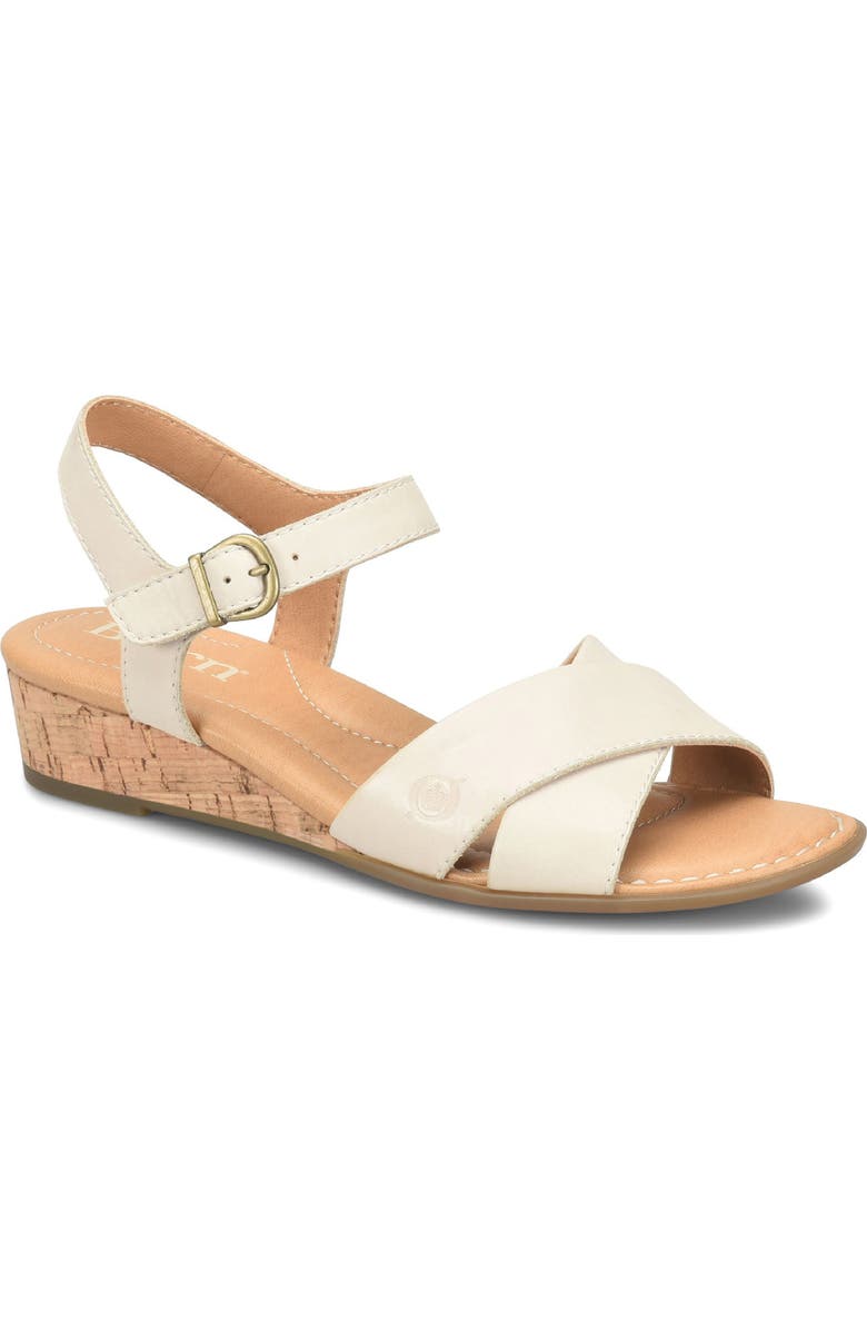 Børn Paige Wedge Sandal, Main, color, Cream Leather