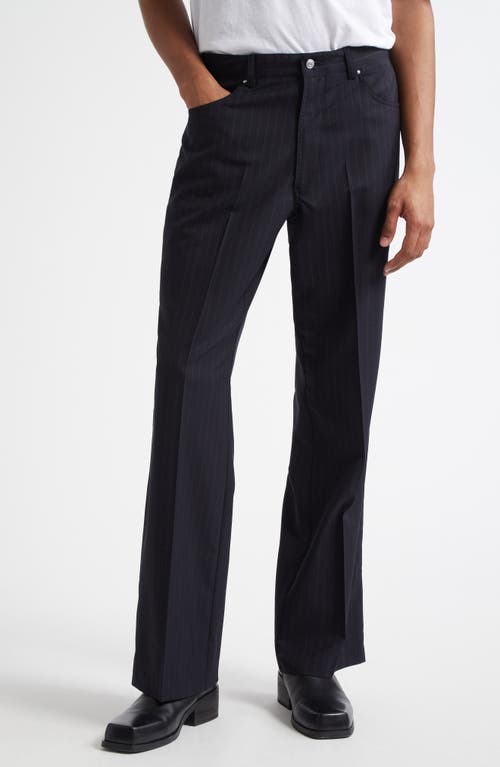 Second Layer Valluco Pinstripe Virgin Wool Flared Trousers in Pinstripe 0358  product