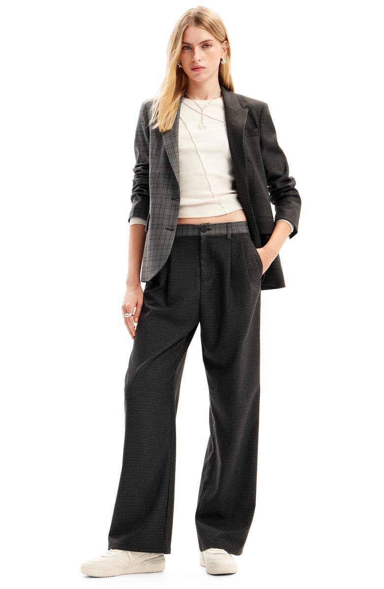 Desigual Houndstooth Patch Blazer, Alternate, color, 