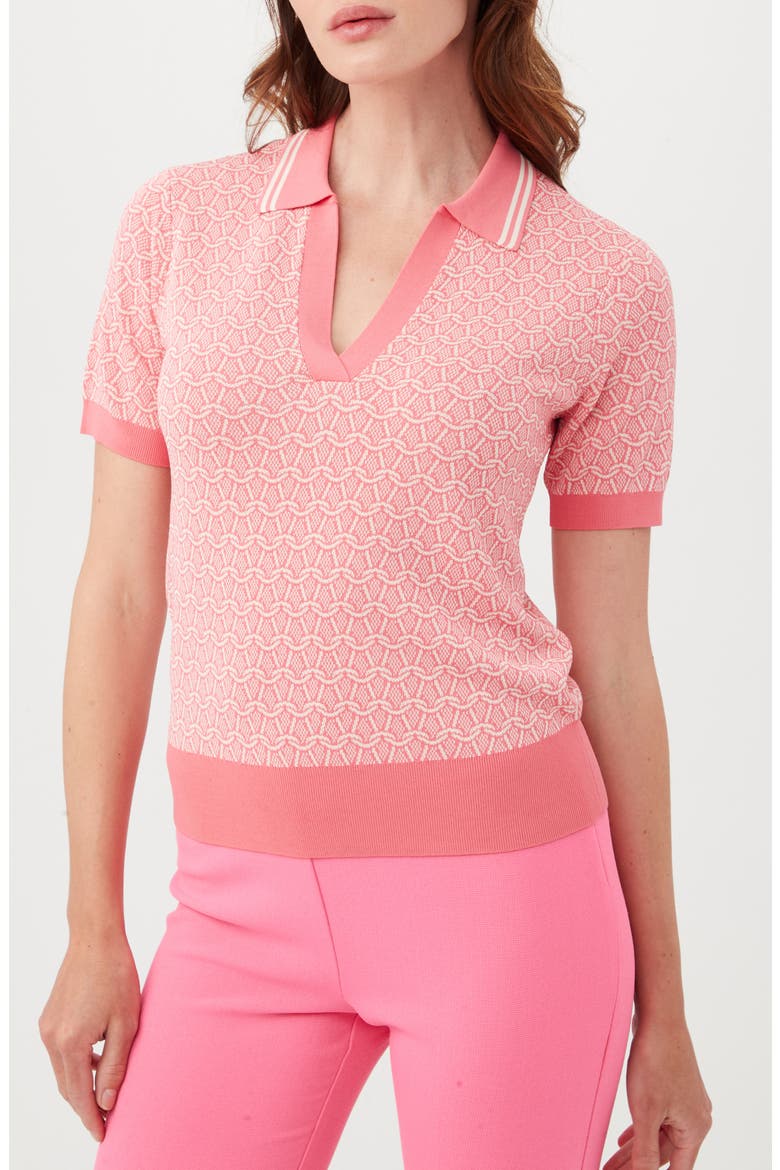 La Jolla Short Sleeve Sweater, Main, color, PAPILLION PINK/ WHITE WASH