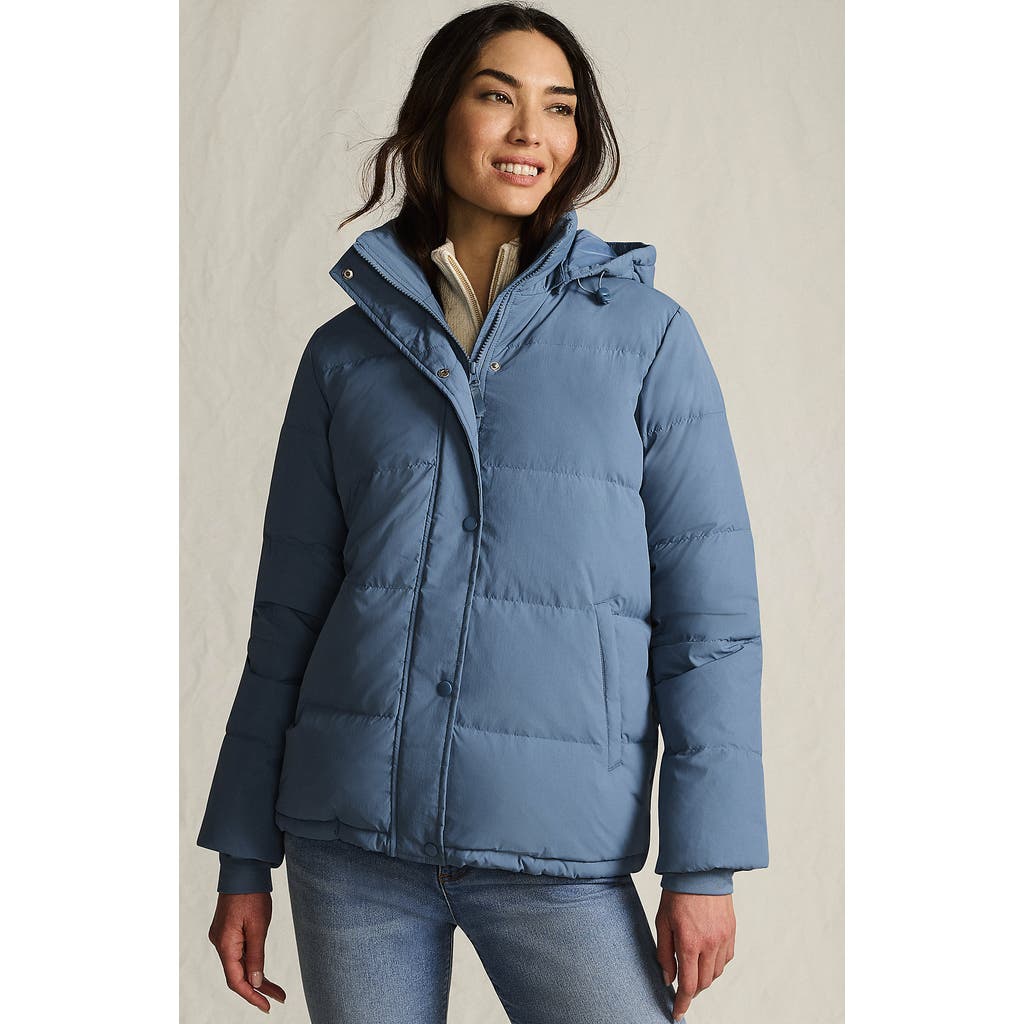 Lands' End Wide Channel 600 Down Puffer Jacket In Blue