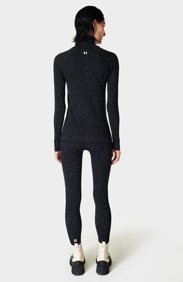 Sweaty Betty Leopard Print Jacquard Base Layer Leggings, Alternate, color, Black Leopard Paint Jacquard