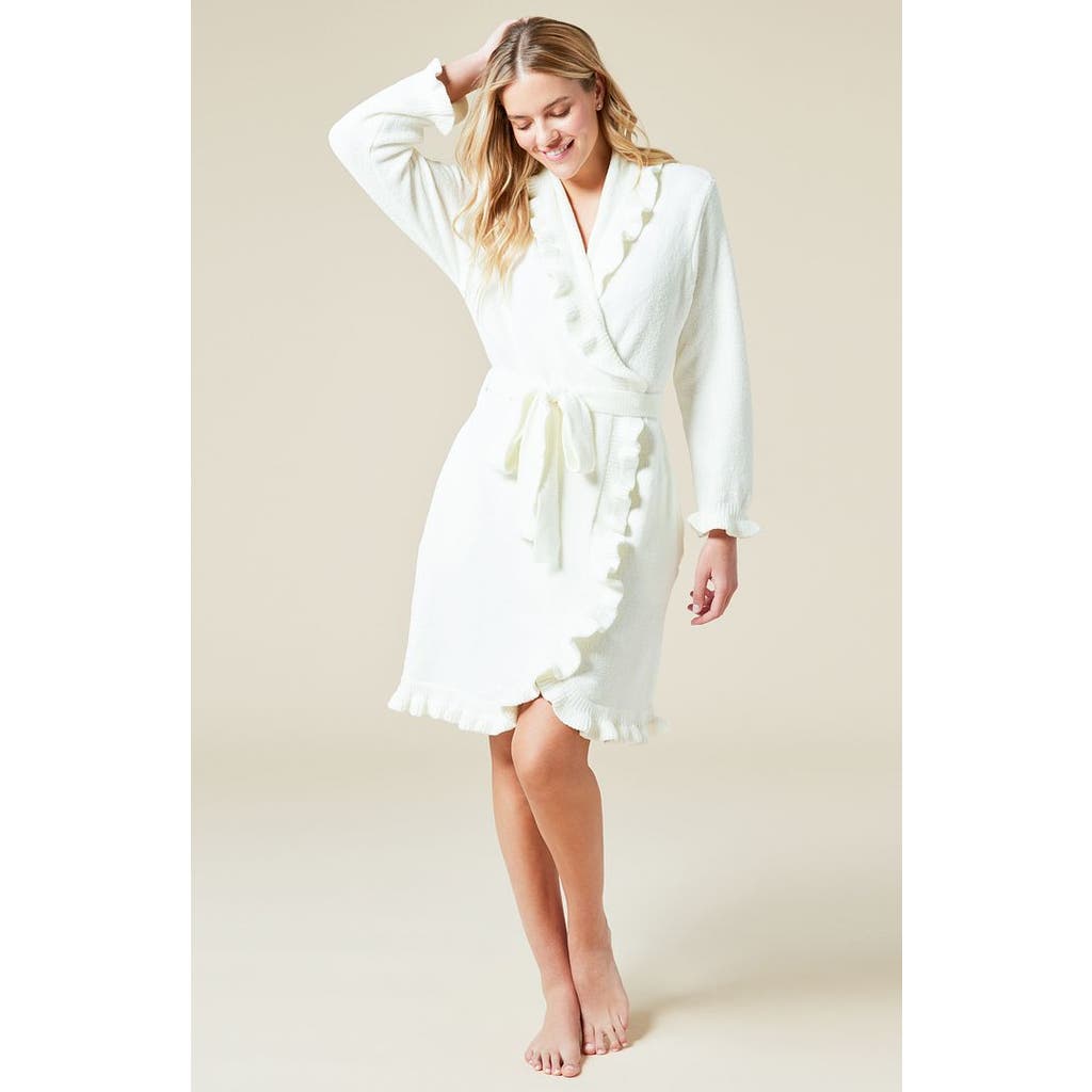 Softies Soft Ruffle Chenille Robe In Ivory