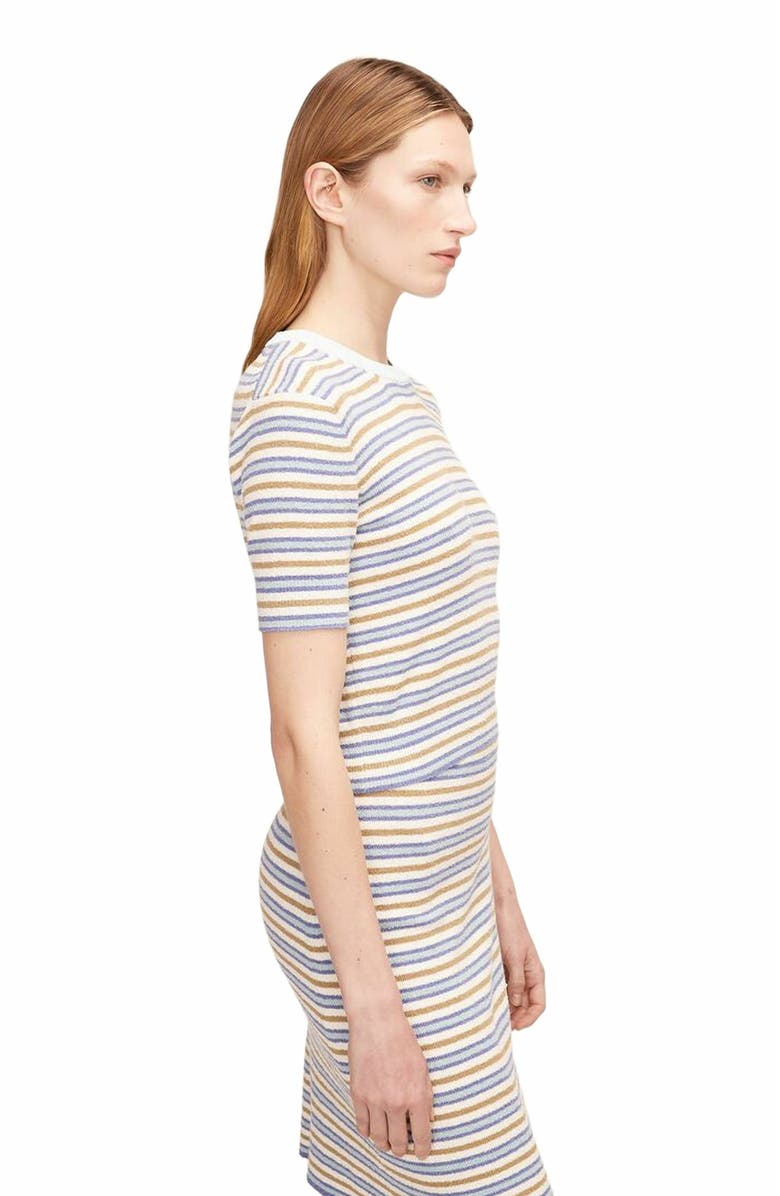 Rebecca Taylor Mini Boucle Pullover, Alternate, color, Multi Stripe Blue Combo