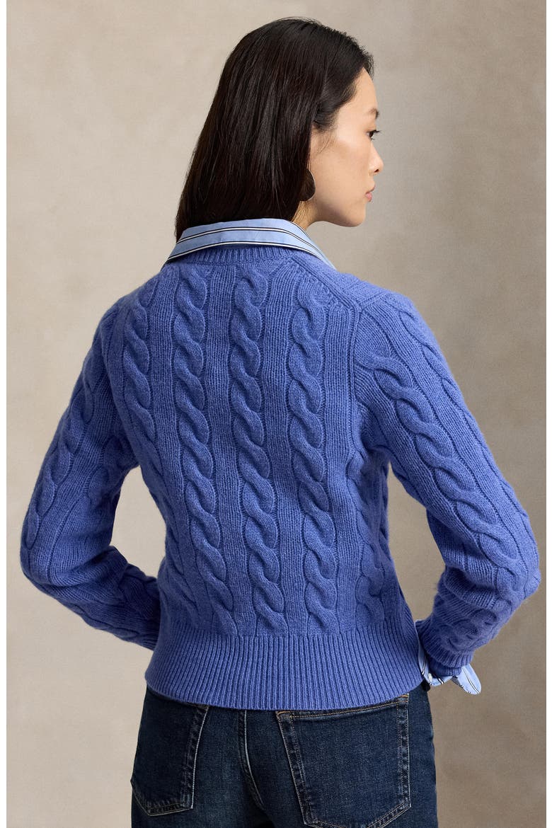 Wool & Cashmere Cardigan, Alternate, color, BLUE