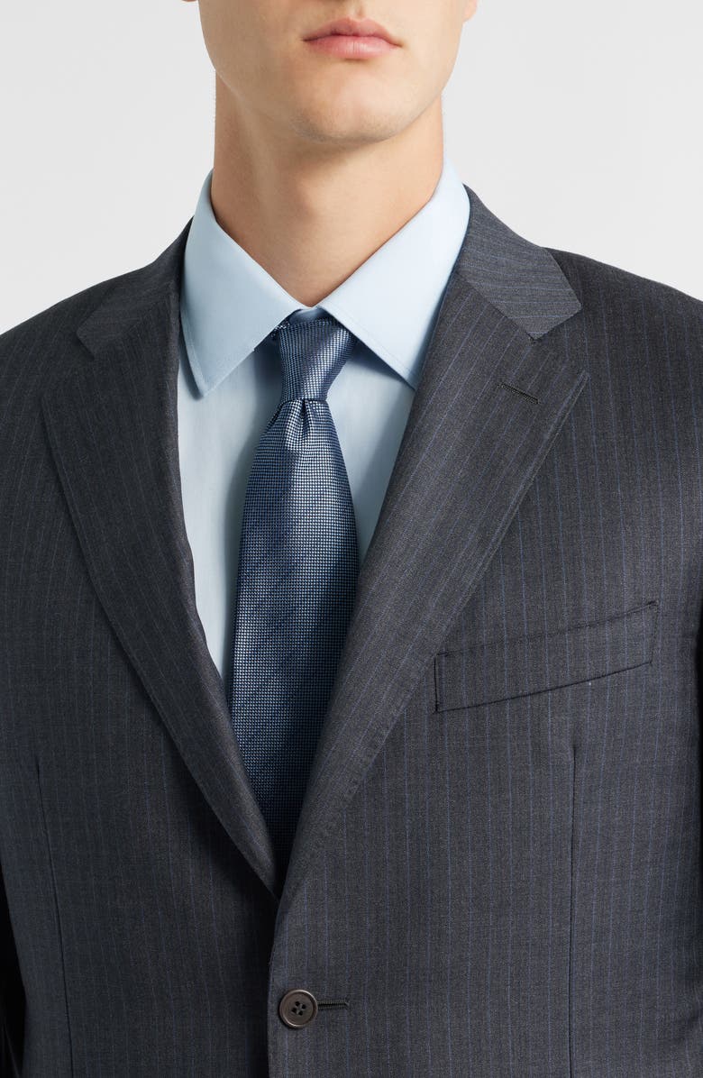 Canali Siena Regular Fit Stripe Super 130s Wool Suit, Alternate, color, Grey
