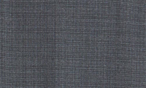 Berle Saxony Trim Fit Flat Front Thatch Weave Wool Blend Dress Pants In Gray