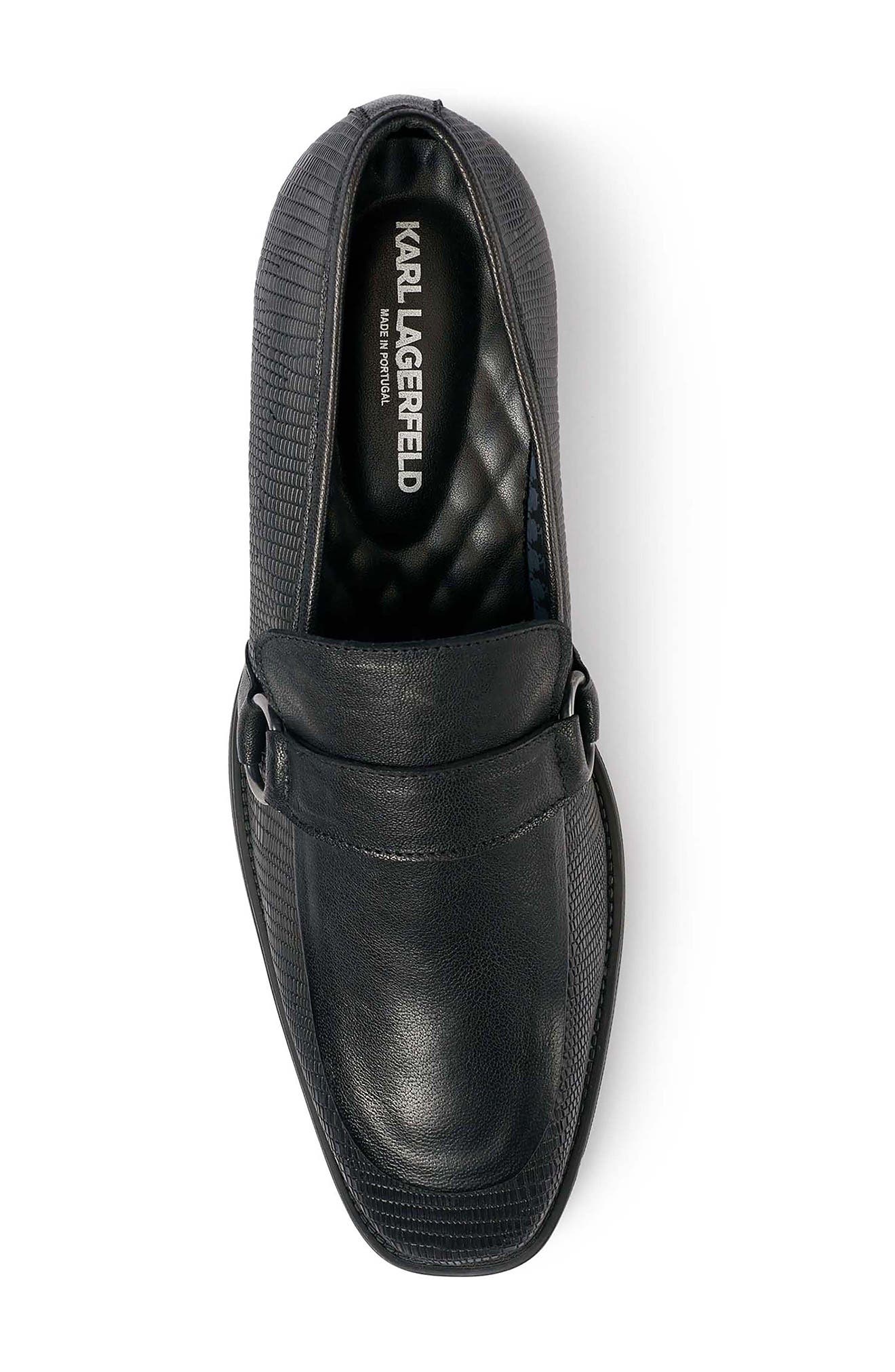 KARL LAGERFELD PARIS Embossed Leather Bit Loafer, Alternate, color, 