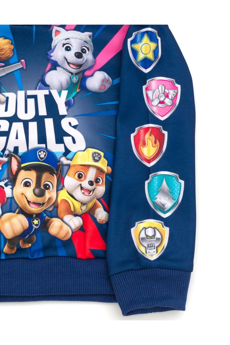 Fleece Hoodie, Alternate, color, Navy Multi