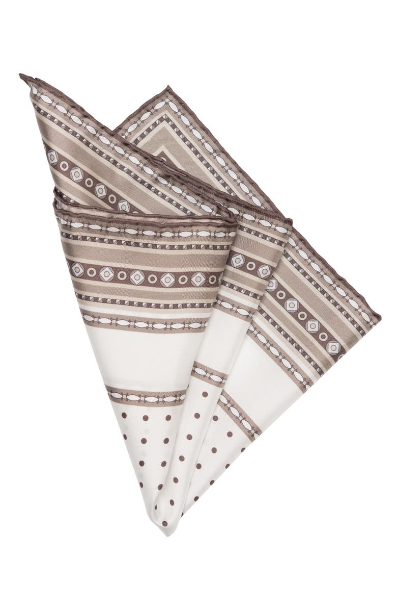Elizabetta Pois - Silk Pocket Square for Men, Alternate, color, Sand