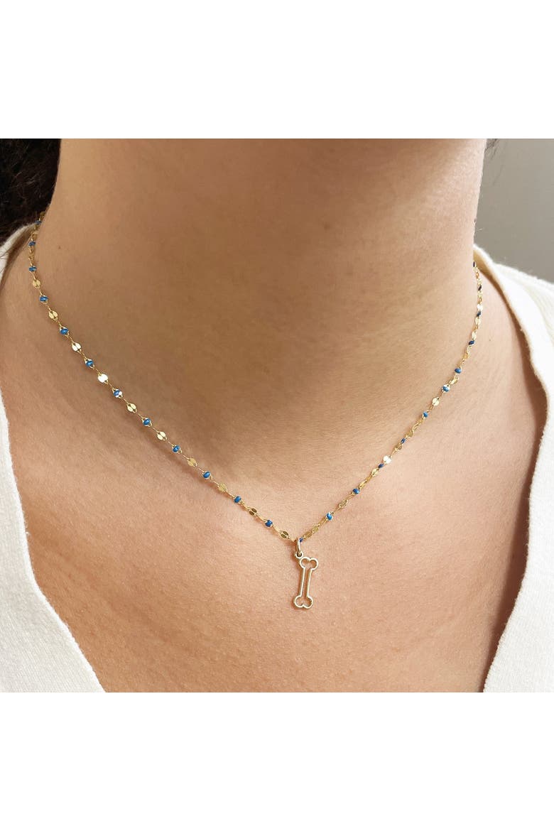 Mini Gold Bone Charm, Alternate, color, Yellow Gold