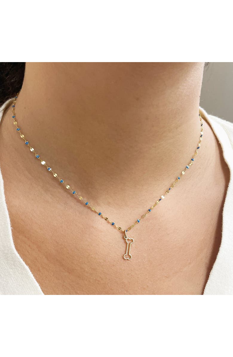 The Lovery Fine Jewelry Mini Gold Bone Charm, Alternate, color, Yellow Gold