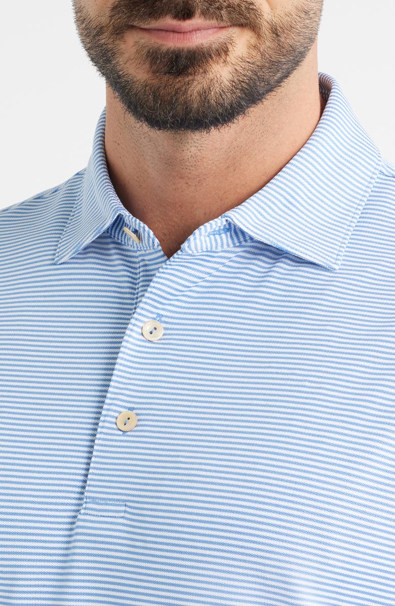 Peter Millar Candor Stripe Mesh Performance Polo, Alternate, color, Evening Tide
