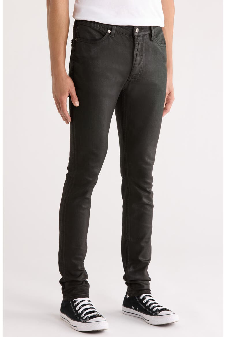 Van Winkle Main Stage Coated Skinny Jeans, Alternate, color, BLACK