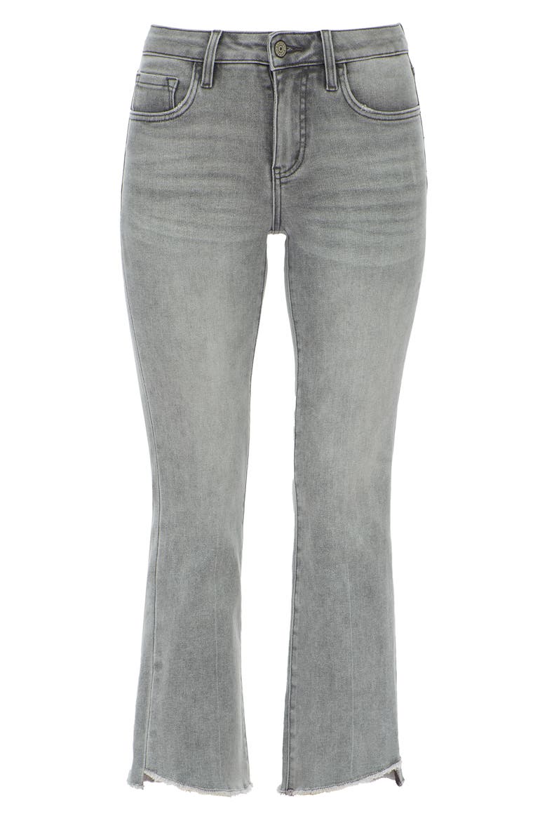 Frayed Step Hem Mid Rise Ankle Bootcut Jeans, Alternate, color, GRAY