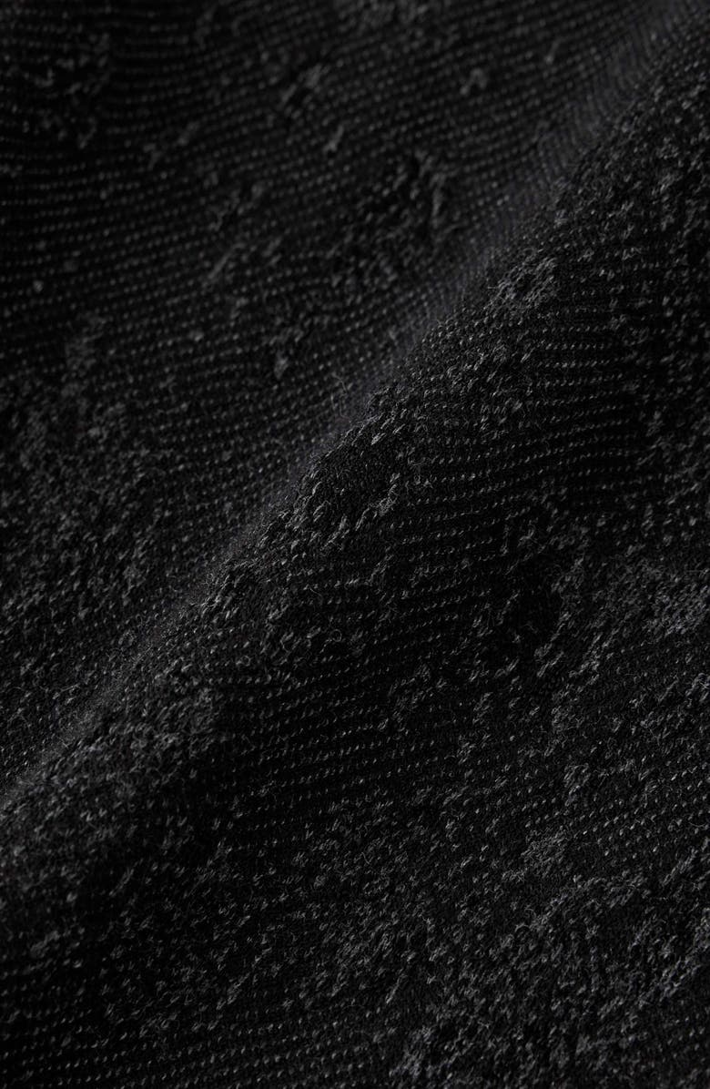 John Varvatos Vera Distressed Jacquard Long Sleeve Crewneck T-Shirt, Alternate, color, Black