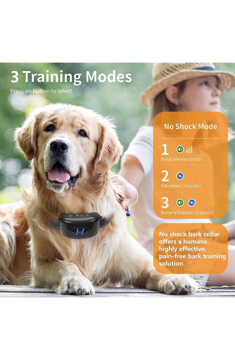 PET LIFE Woofade 3-Level Sensitivity of Tone and Vibration Anti-Bark Dog Collar, Alternate, color, 