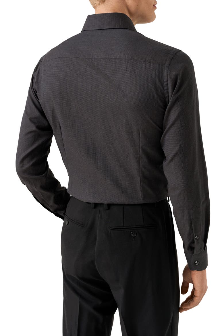 Slim Fit Houndstooth Flannel Dress Shirt, Alternate, color, MEDIUM RED/DARK GREY