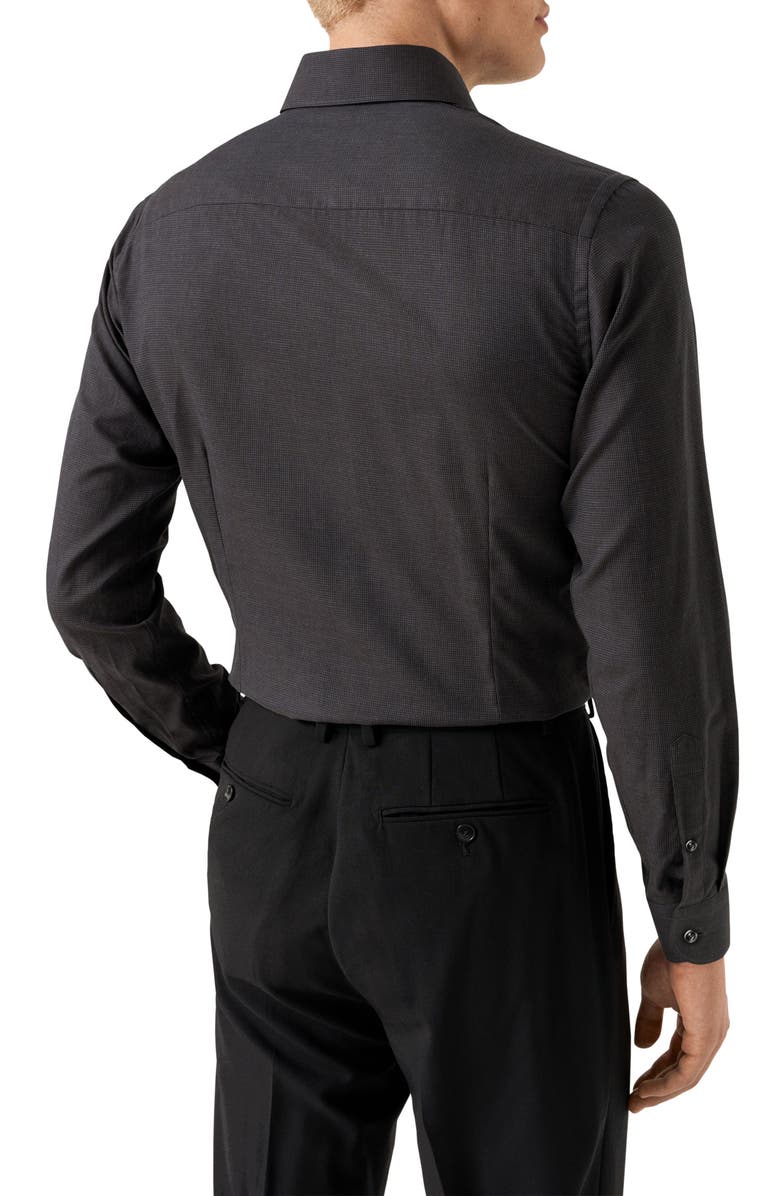 Eton Slim Fit Houndstooth Flannel Dress Shirt, Alternate, color, Medium Red/Dark Grey