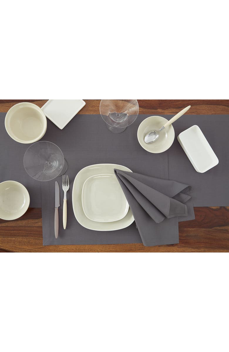 Solino Home Cotton Linen Placemats - Dru, 14" x 19" Inch, Alternate, color, Grey