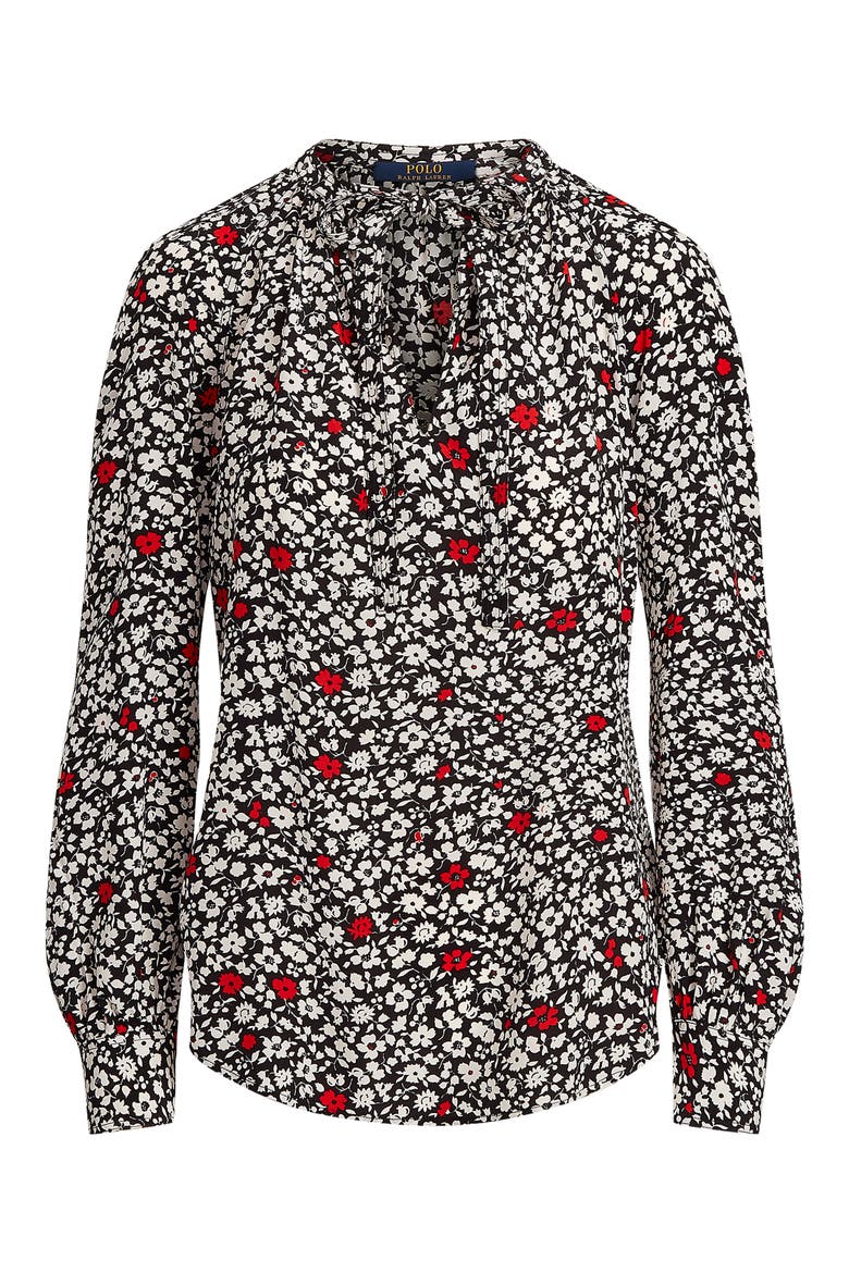 Floral Long Sleeve Blouse, Alternate, color, 749 POPPY FIELD FLORAL