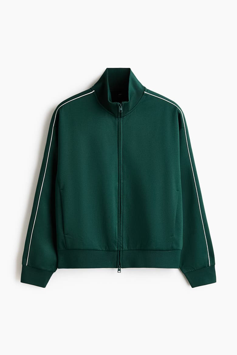 Relaxed-fit Scuba Knit Track Jacket, Alternate, color, Dark green