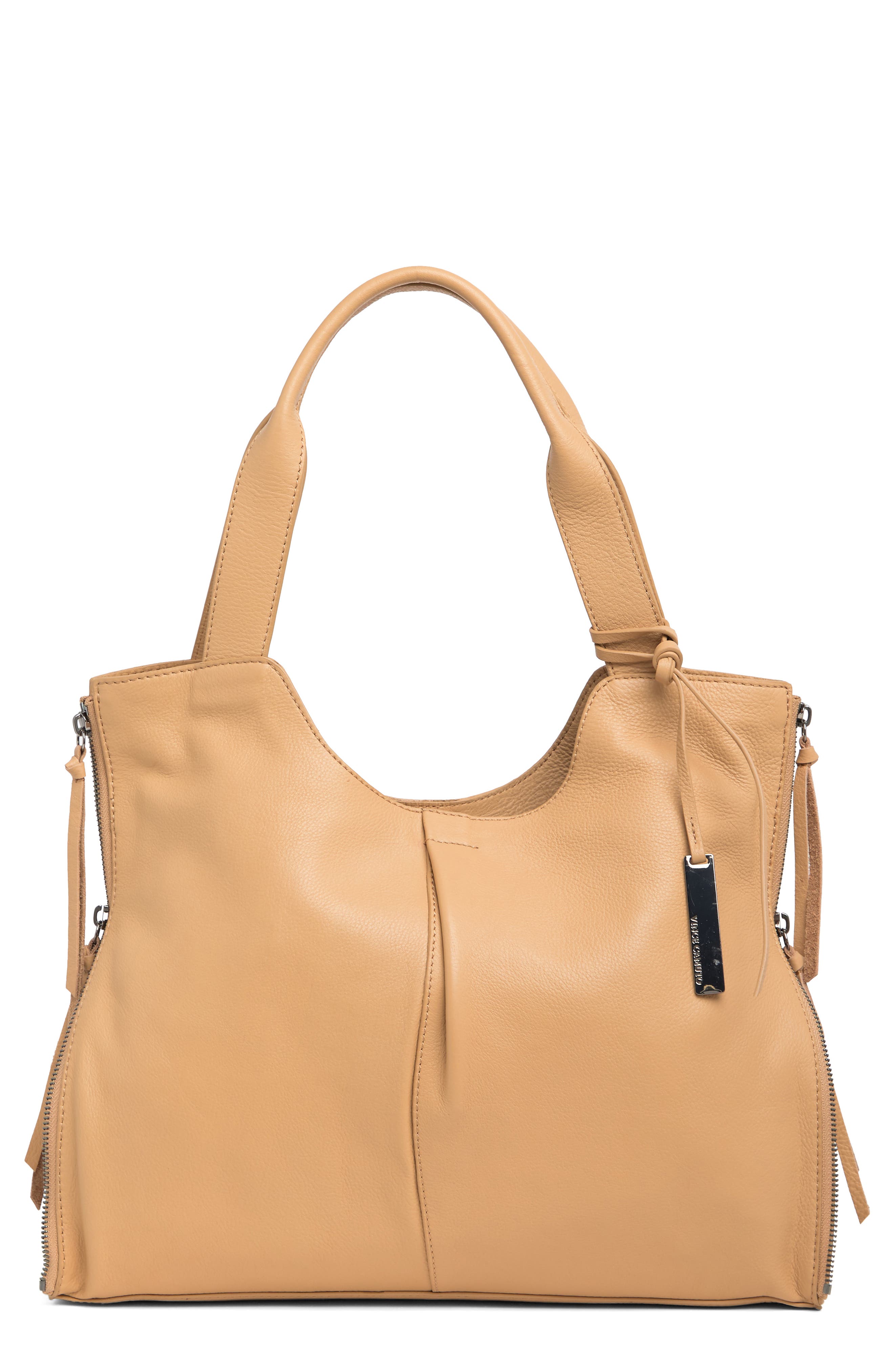 Corla Leather Tote, Main, color, SANDSTONE
